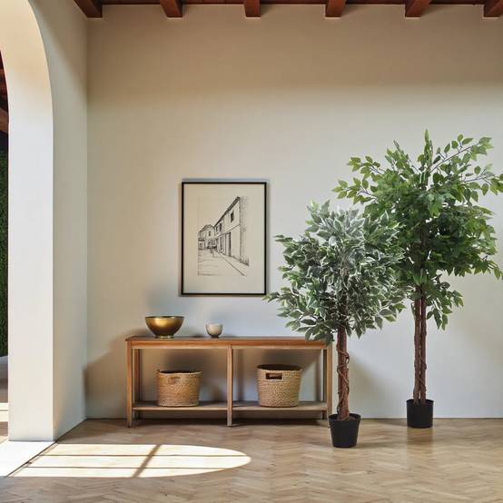 Ligne Deco - Ficus artificiel panaché 588 feuilles 120cm - Image 3