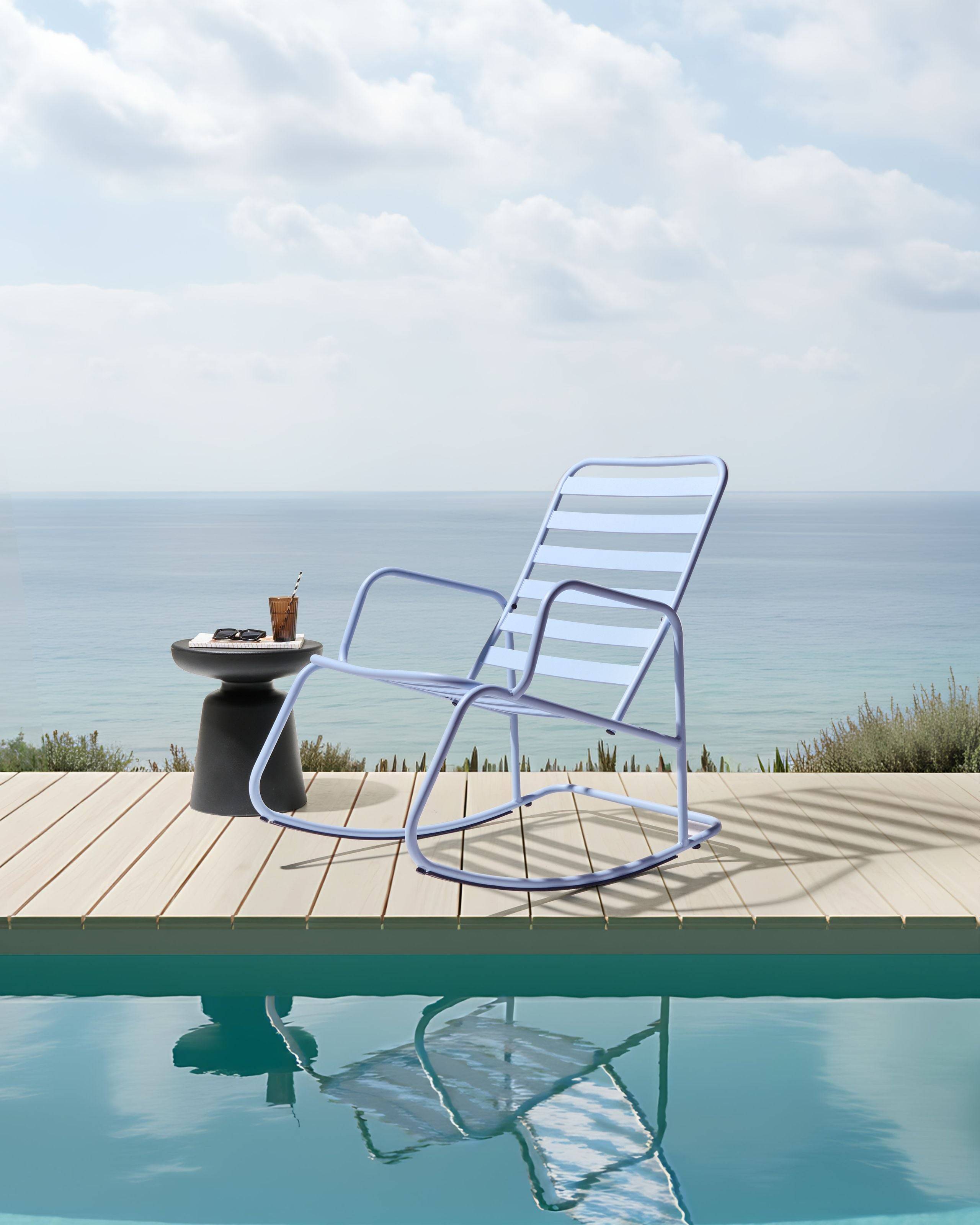 Beliani - Chaise à bascule Aluminium Bleu clair TURI - Beliani
