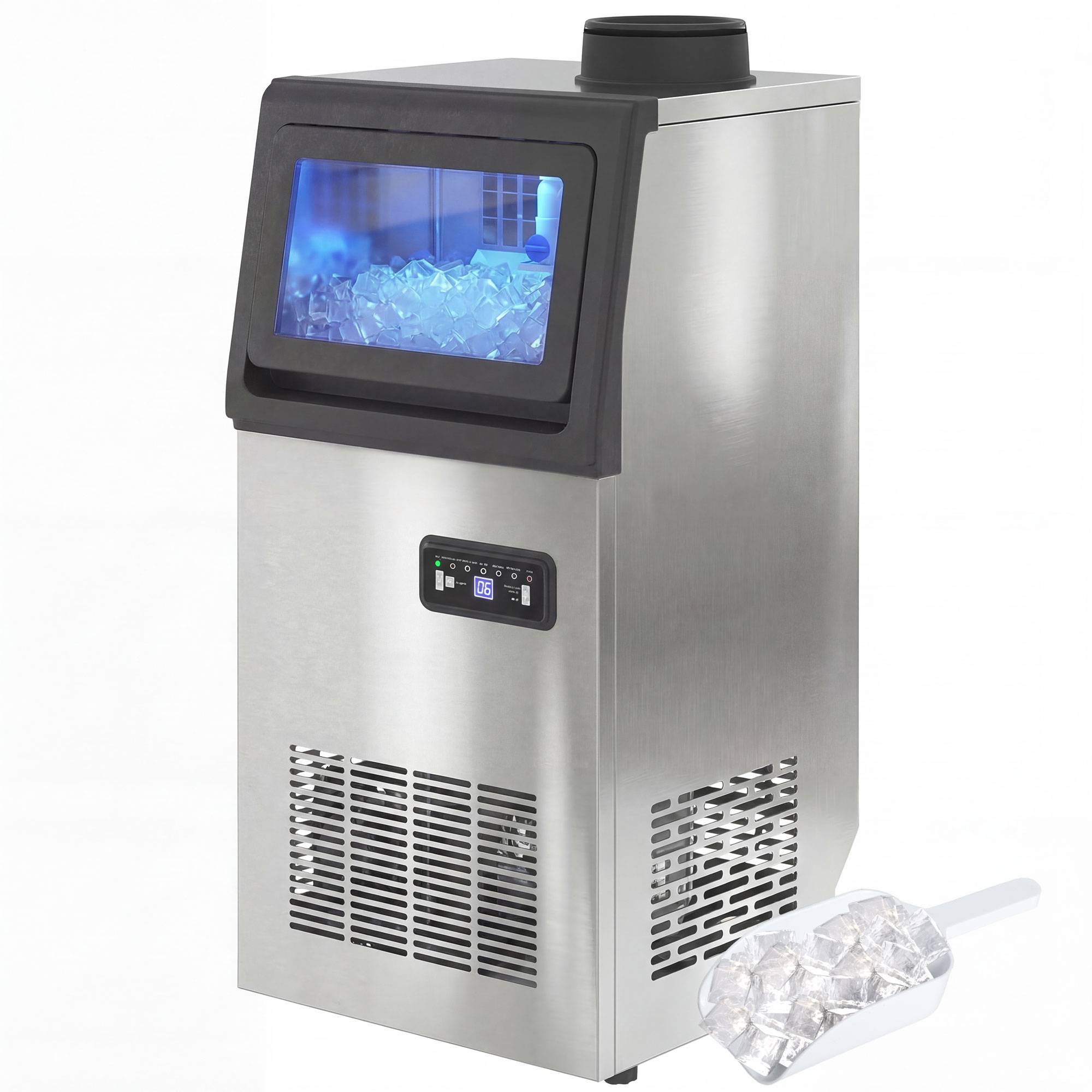 Machine à glaçons commerciale 36kg/24h, acier inoxydable, réserve 5,5kg, 36 glaçons en 10min - Image 2