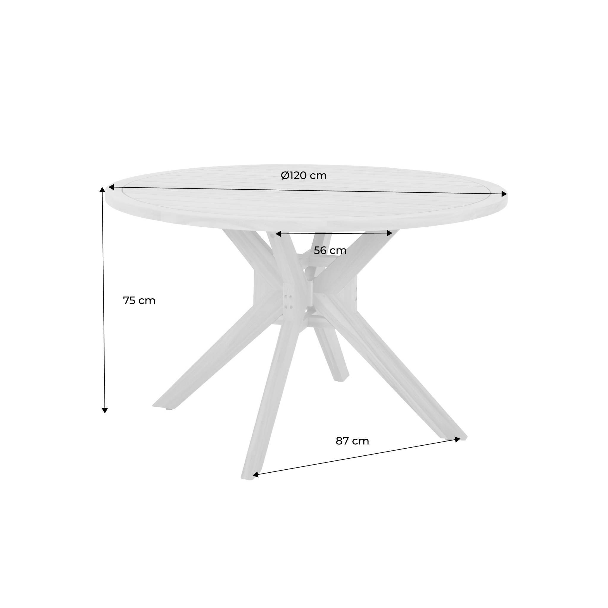 sweeek - Table ronde de jardin bois d'acacia 6 places naturel - Avena | sweeek - Image 3