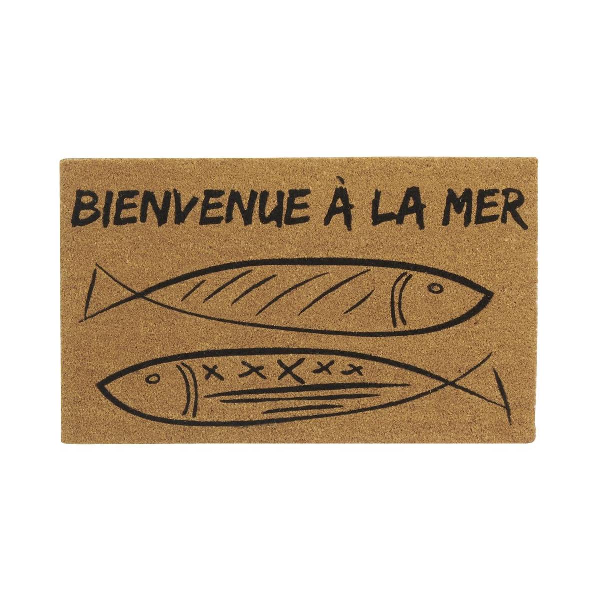Aubry Gaspard - Paillasson coco intérieur extérieur 75 x 45 cm Poissons bienvenue à la mer - Imagen 1
