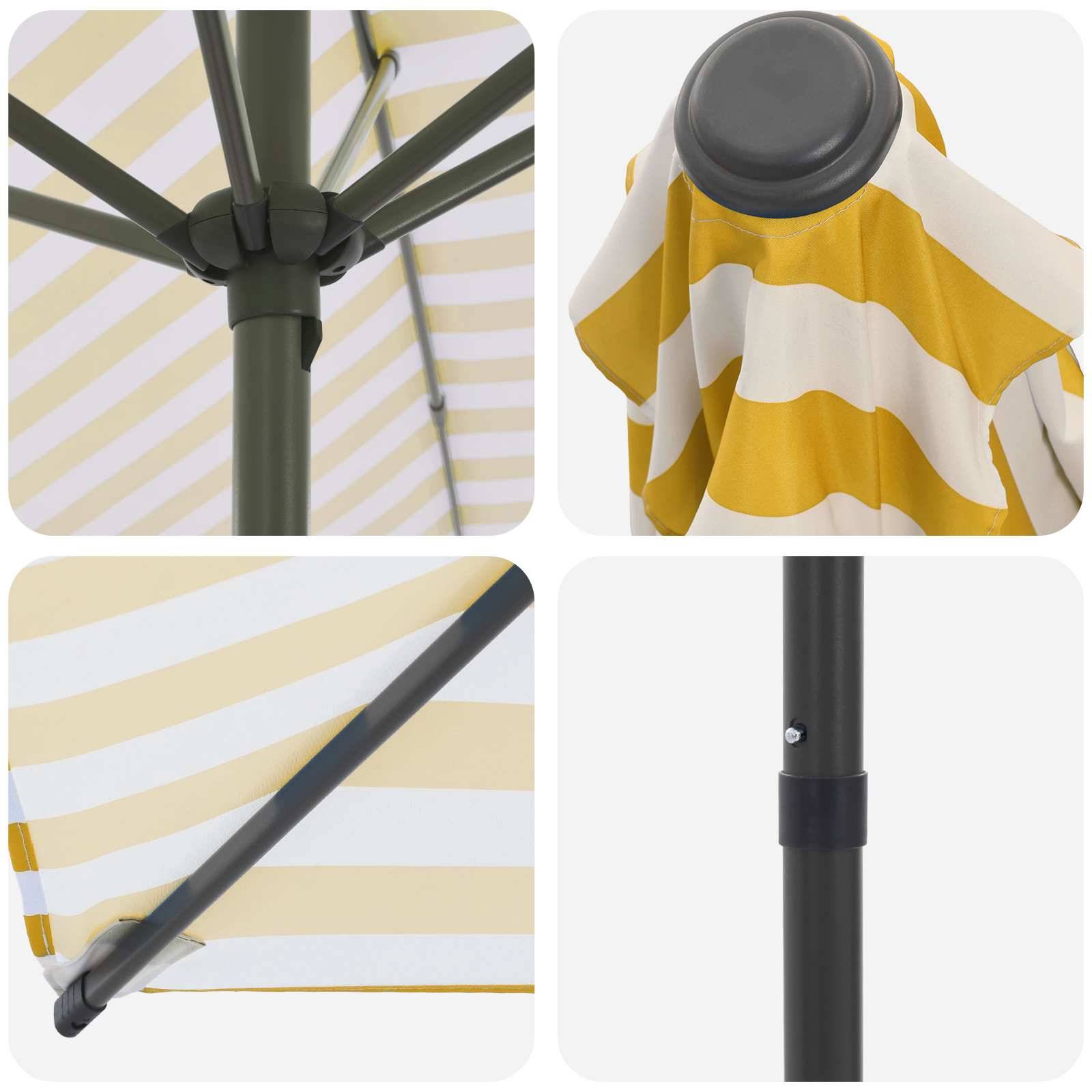 Parasol polyester jaune et blanc 290 x 190 x 223 cm - PANGIVO - Image 5