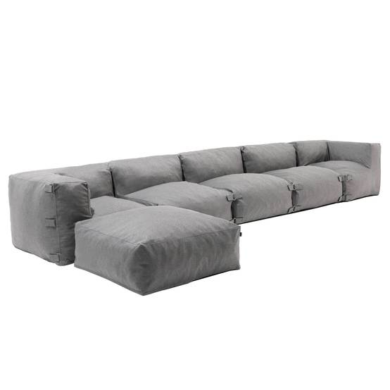 Oviala - Canapé d'angle de jardin modulable 6 places gris Mixi - Oviala - Image 2