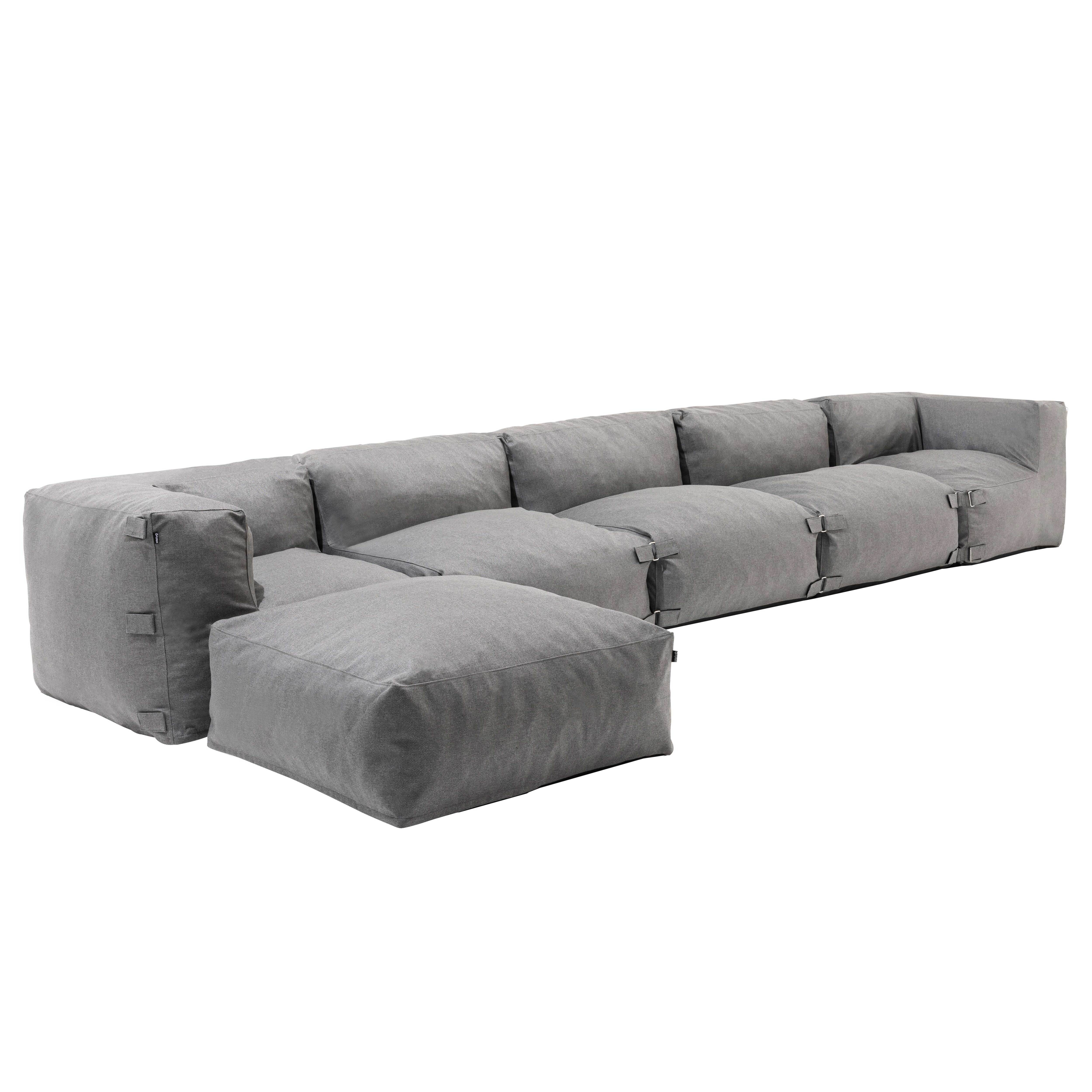 Oviala - Canapé d'angle de jardin modulable 6 places gris Mixi - Oviala - Image 2