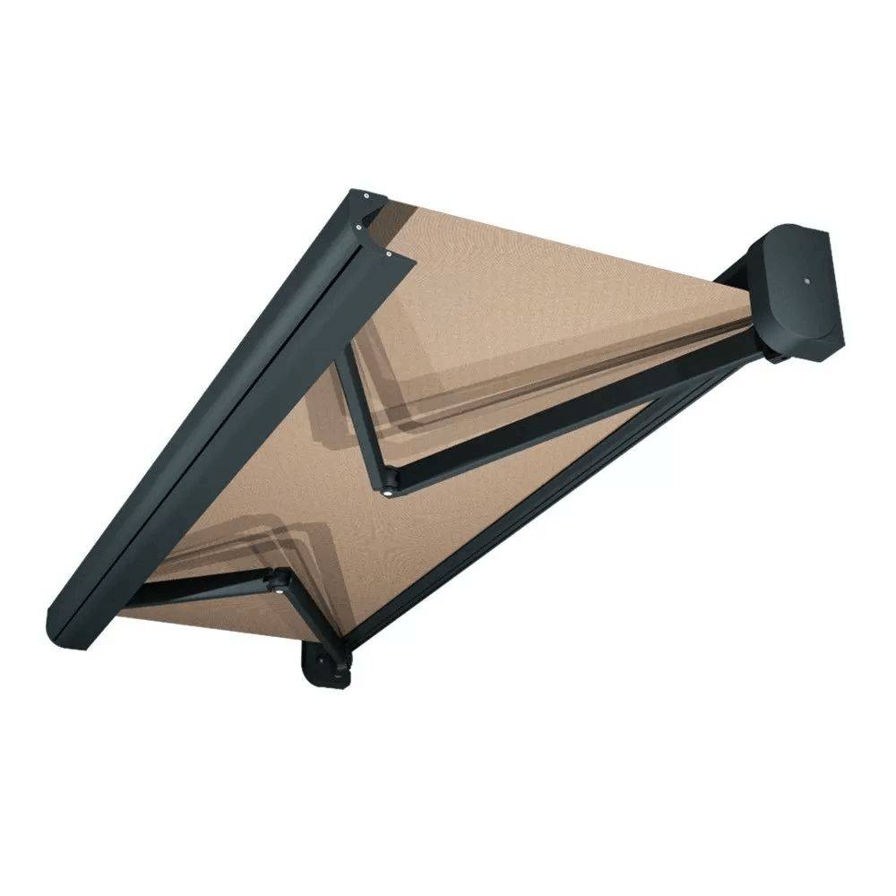 Intersun - Store banne coffre CELESTE 5,00x3,00 M (Motorisé Secours à Télécommande + LED - Gris Anthracite - Taupe) - INTERSUN - Imagen 1