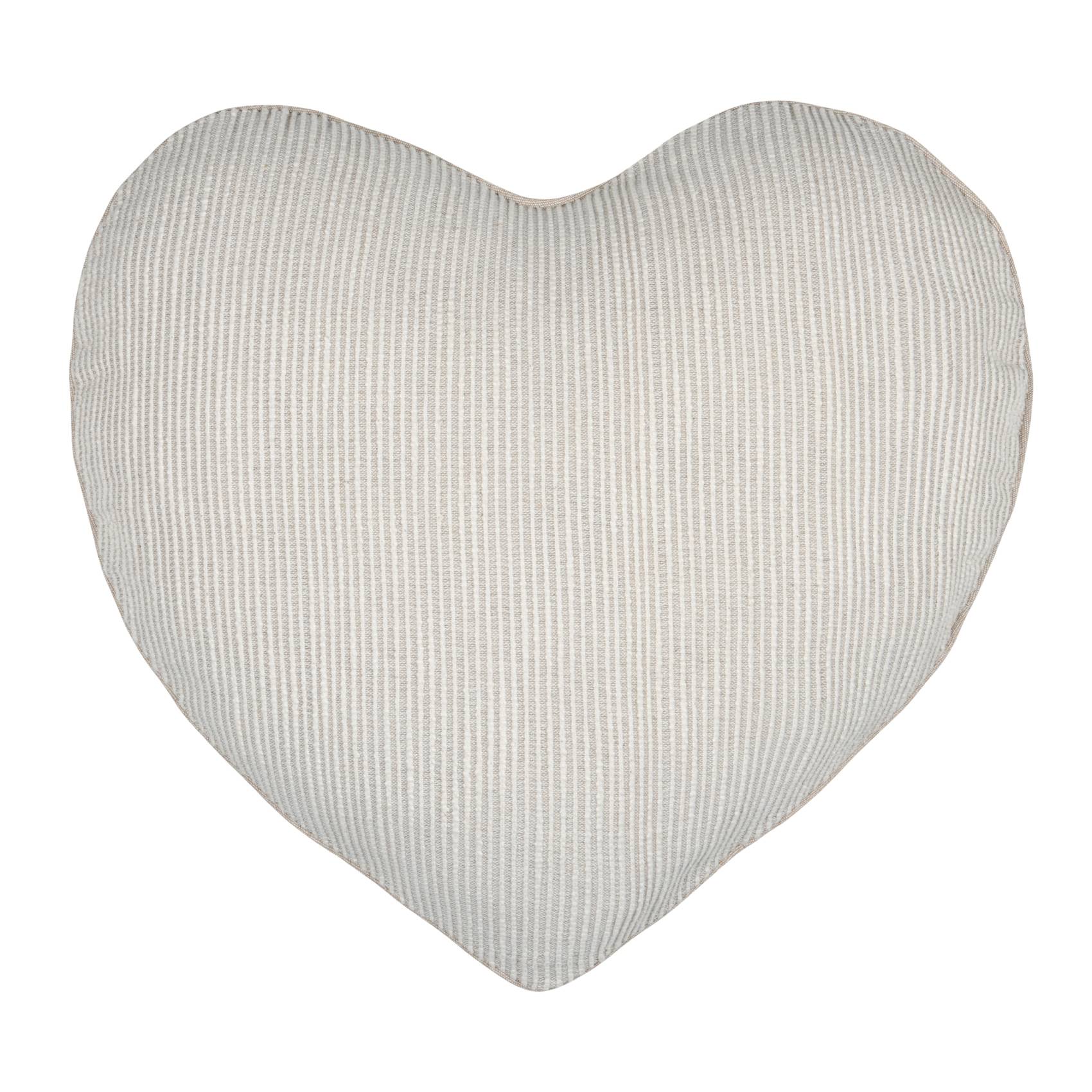 Lovely Casa - Coussin cœur rayures poly-coton - LOVELY CASA - Coton - Naturel - Image 1
