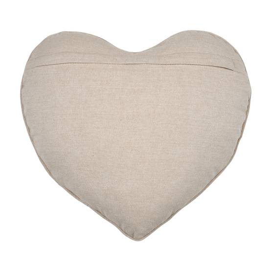Lovely Casa - Coussin cœur rayures poly-coton - LOVELY CASA - Coton - Naturel - Image 4