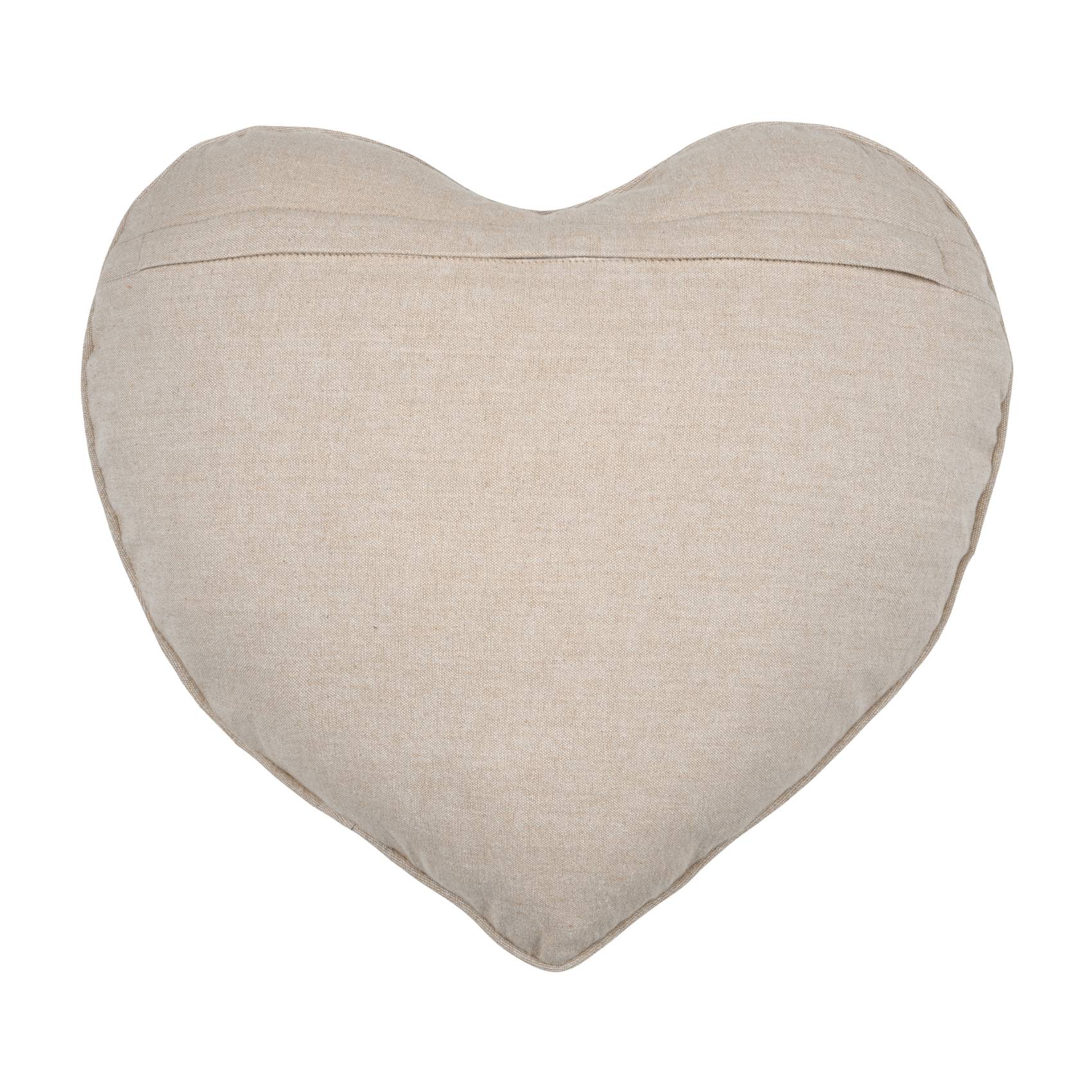Lovely Casa - Coussin cœur rayures poly-coton - LOVELY CASA - Coton - Naturel - Image 4