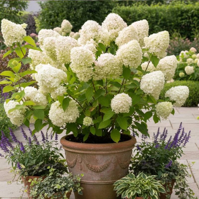 Hortensia paniculata Grandiflora, Hydrangea paniculata à fleurs Blanche - feuillage Caduc - Pot de 7,5L - 60/80 cm-  hauteur à maturité De 1,00 m à 1, - Imagen 4