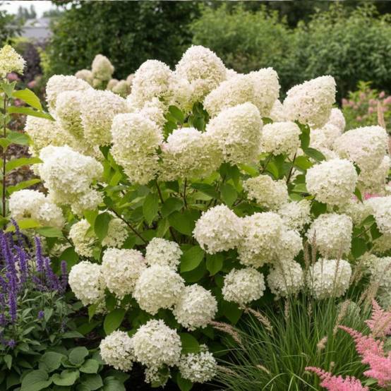 Hortensia paniculata Grandiflora, Hydrangea paniculata à fleurs Blanche - feuillage Caduc - Pot de 7,5L - 60/80 cm- hauteur à maturité De 1,00 m à 1, - Image 5