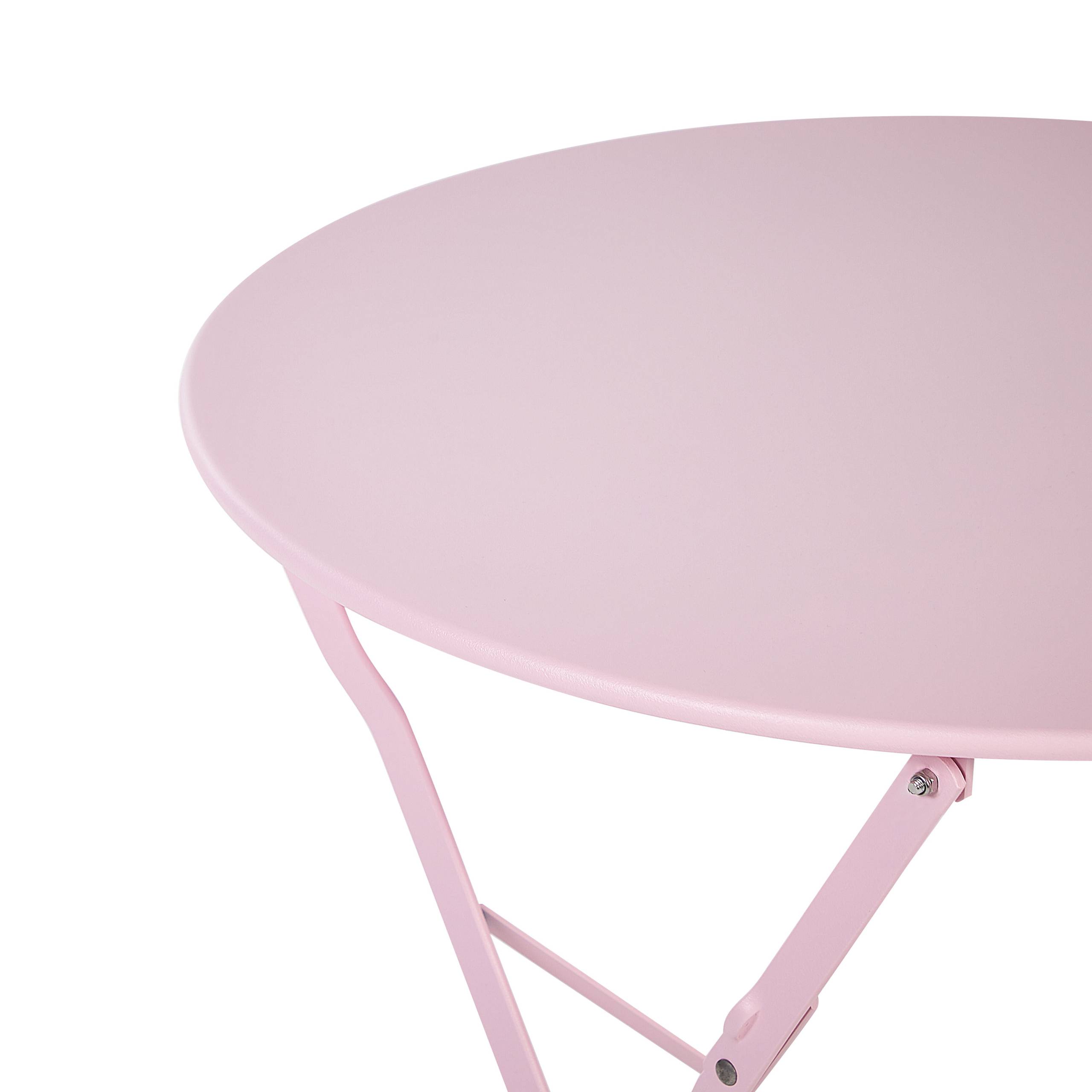 Beliani - Set de bistrot, 2 Personnes Acier Rose pastel FIORI - Beliani - Imagen 8