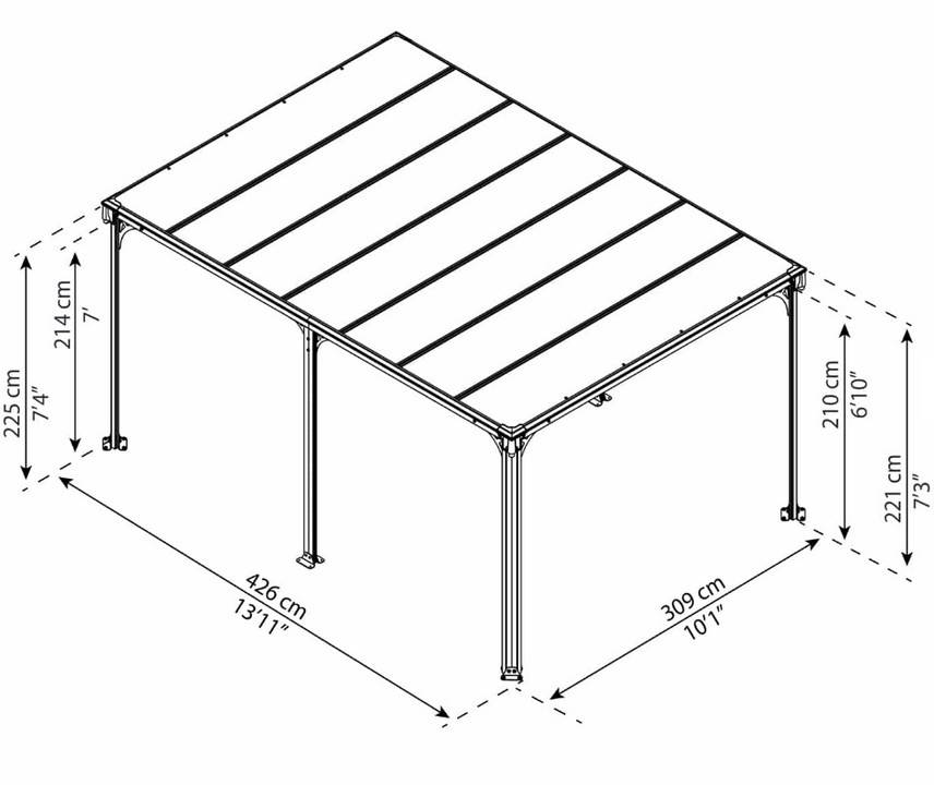 Canopia by Palram - Canopia Tonnelle de jardin Milano 3X4,3 Grise - Image 2