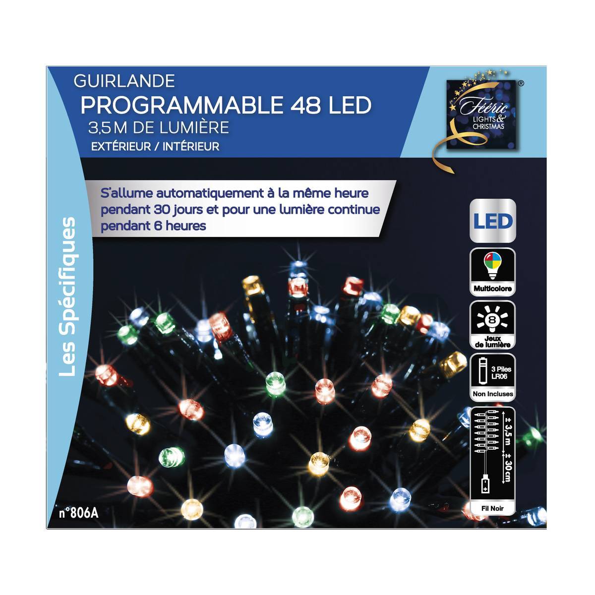 Guirlande lumineuse 48 LED programmable 3,5m extérieur multicolore FEERIC LIGHTS & CHRISTMAS - Image 2