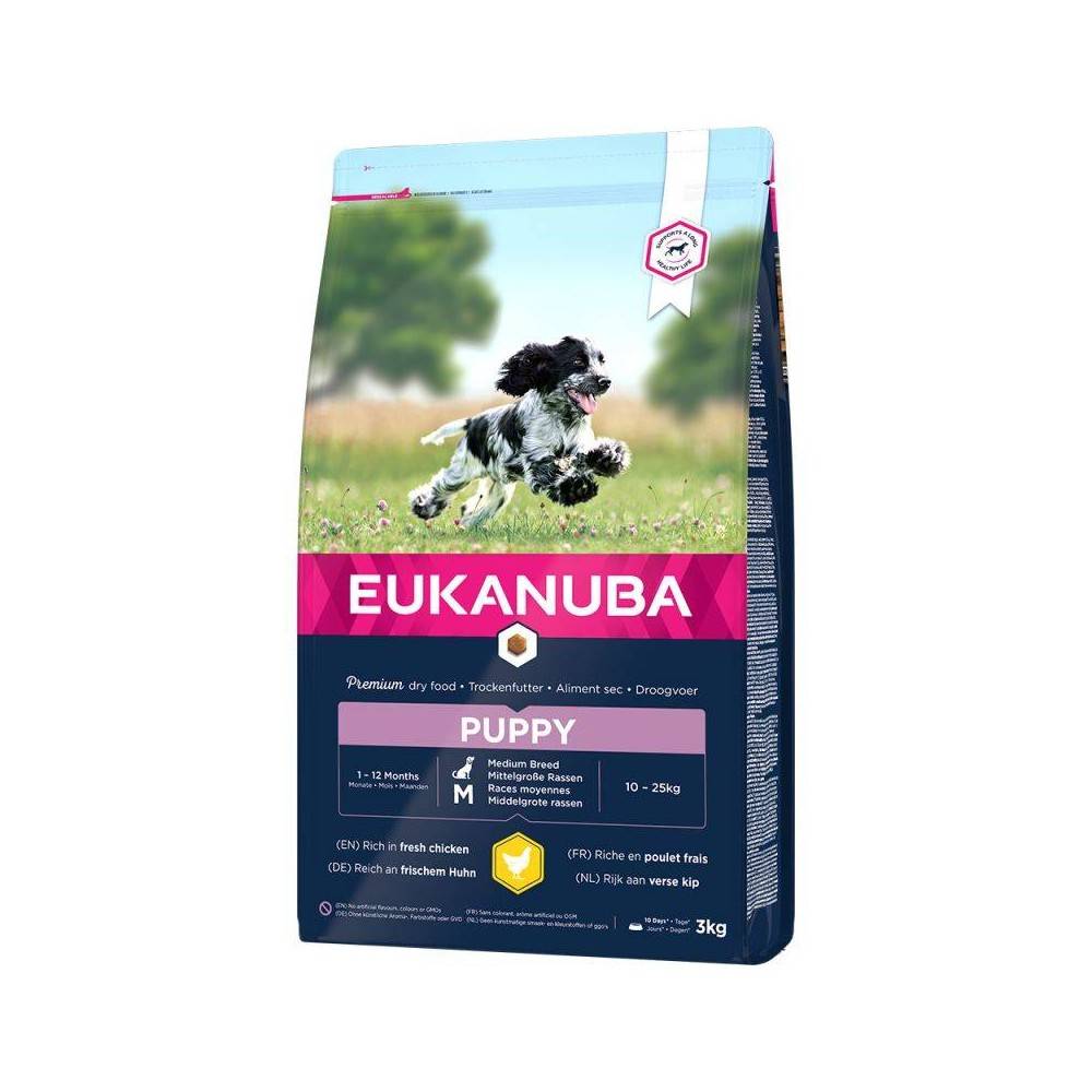 Eukanuba - Eukanuba Chiot Croquettes  Moyenne Race Poulet 3  kg