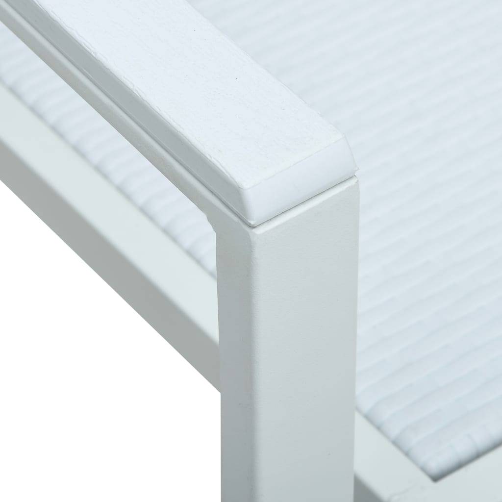 Chaises de jardin lot de 4 blanc plastique aspect rotin 58.5 x 53.5 x 88.5 cm - PANGIVO - Image 7