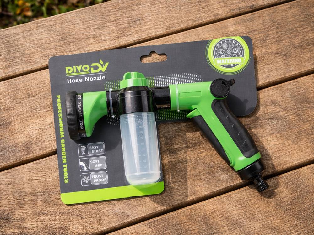 Pistolet pour tuyau d'arrosage avec arroseur de jardin et régulateur à 9 modes DIVODV - Image 3