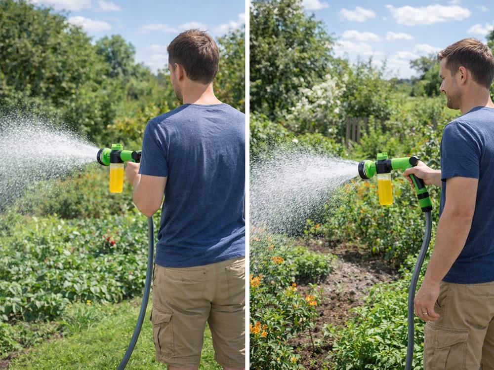 Pistolet pour tuyau d'arrosage avec arroseur de jardin et régulateur à 9 modes DIVODV - Image 6