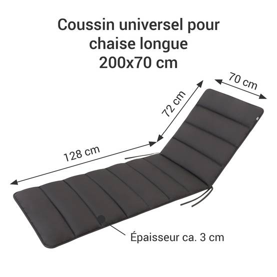 Coussin de Transat FlAIR - gris - 200x70cm - Image 6