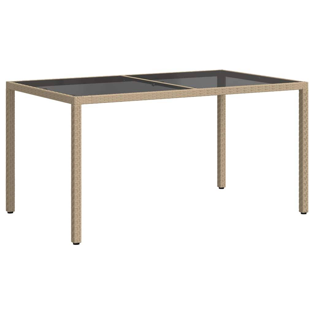 PANGIVO - Table de jardin verre trempé et résine tressée beige 150 x 90 x 75 cm, Poids :28.4kg - PANGIVO - Image 5