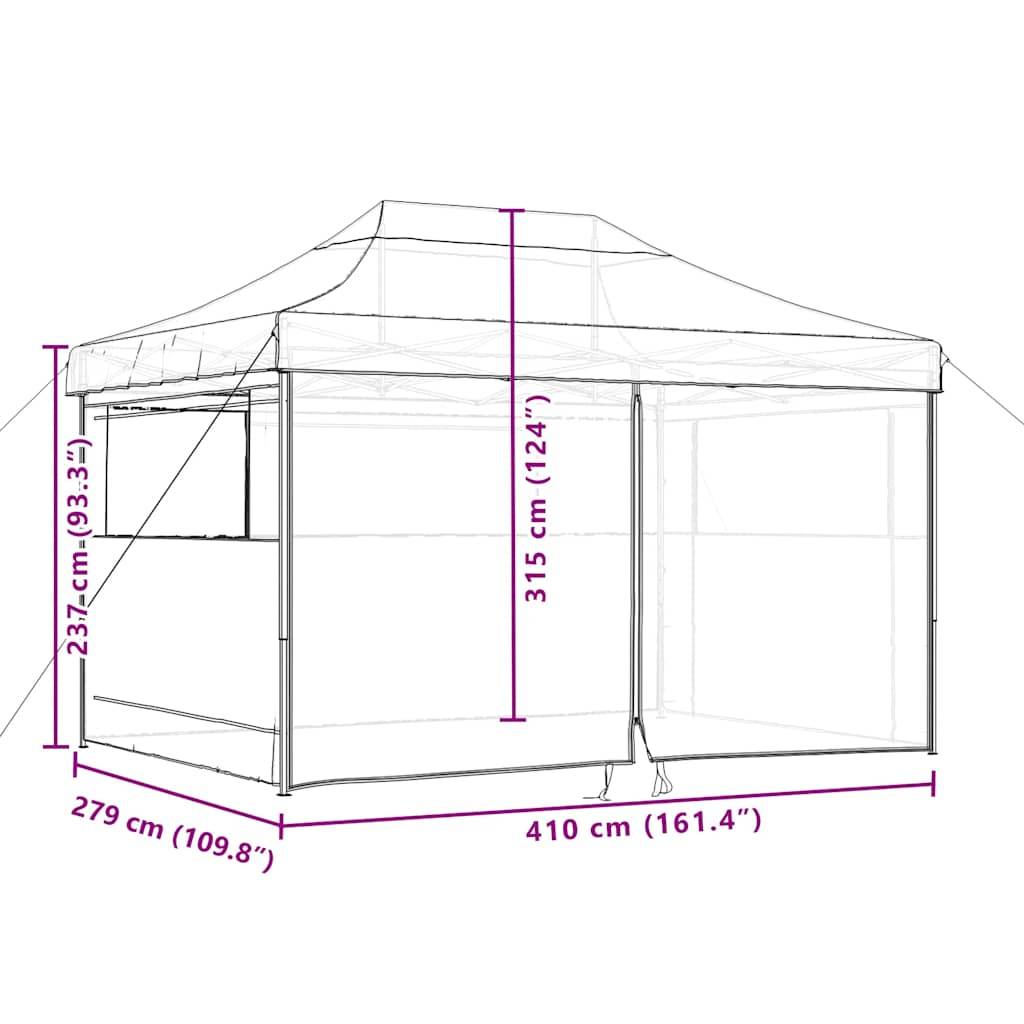 Pergola acier noir  410 x 279 x 315 cm  - Prolenta premium p3109.5 - Image 10