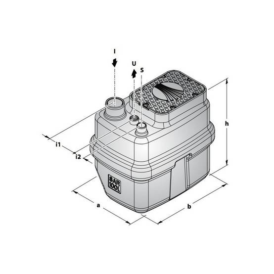 Station de relevage 100L Pedrollo SAR100RXm320 - Pompe a eau 0,55 kW jusqu'à 10,8 m3/h monophasé 220V - Image 5