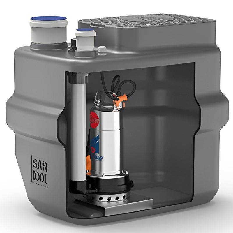Station de relevage 100L Pedrollo SAR100RXm320 - Pompe a eau 0,55 kW jusqu'à 10,8 m3/h monophasé 220V - Image 1