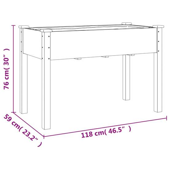 Grand carré potager surélevé à roulettes bois de sapin Gris 118x59 cm – ComfortXL Outdoor Living - Image 8