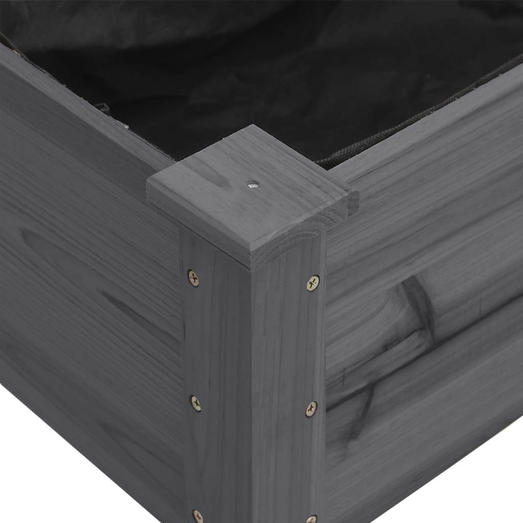 Grand carré potager surélevé à roulettes bois de sapin Gris 118x59 cm – ComfortXL Outdoor Living - Image 4