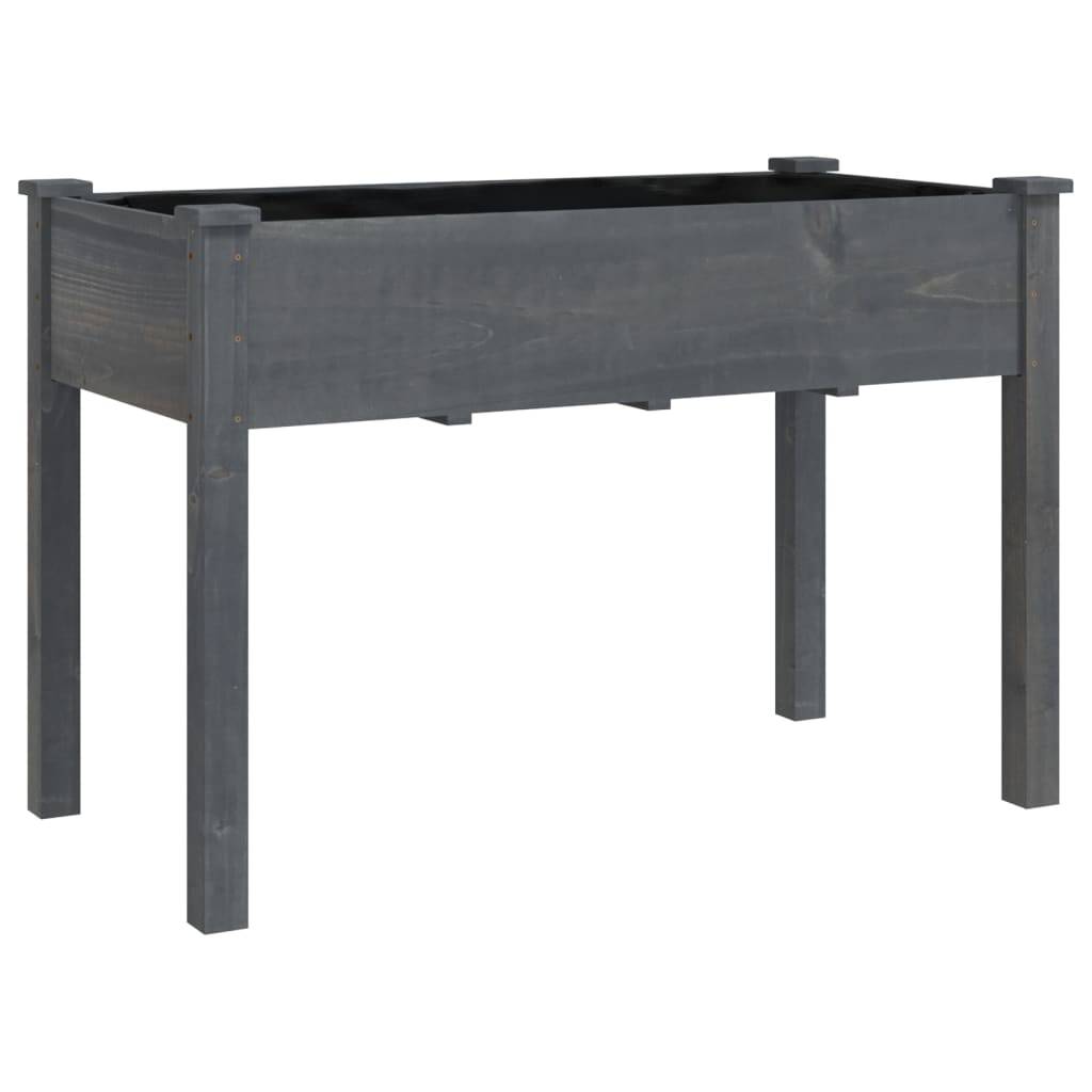 Grand carré potager surélevé à roulettes bois de sapin Gris 118x59 cm – ComfortXL Outdoor Living - Image 3