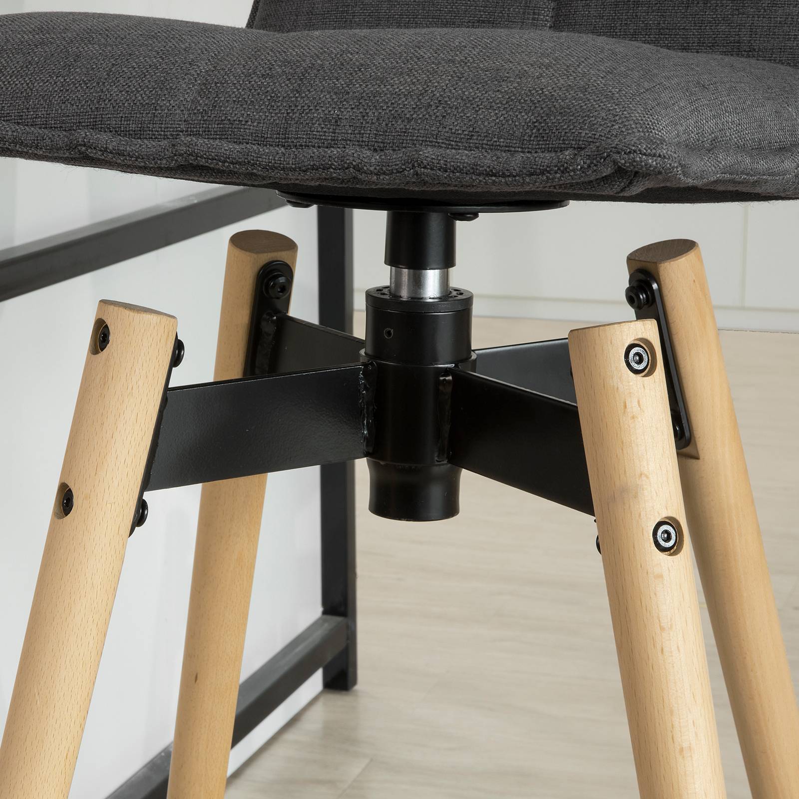 Sobuy - Tabouret de Bar Cuisine Rotatif à 360° avec Dossier et Repose-Pieds Fauteuil bistrot Haute qualité L49cmxH98cmxP49cm L 49 x H 98 x I 49cm SoBuy - Imagen 4