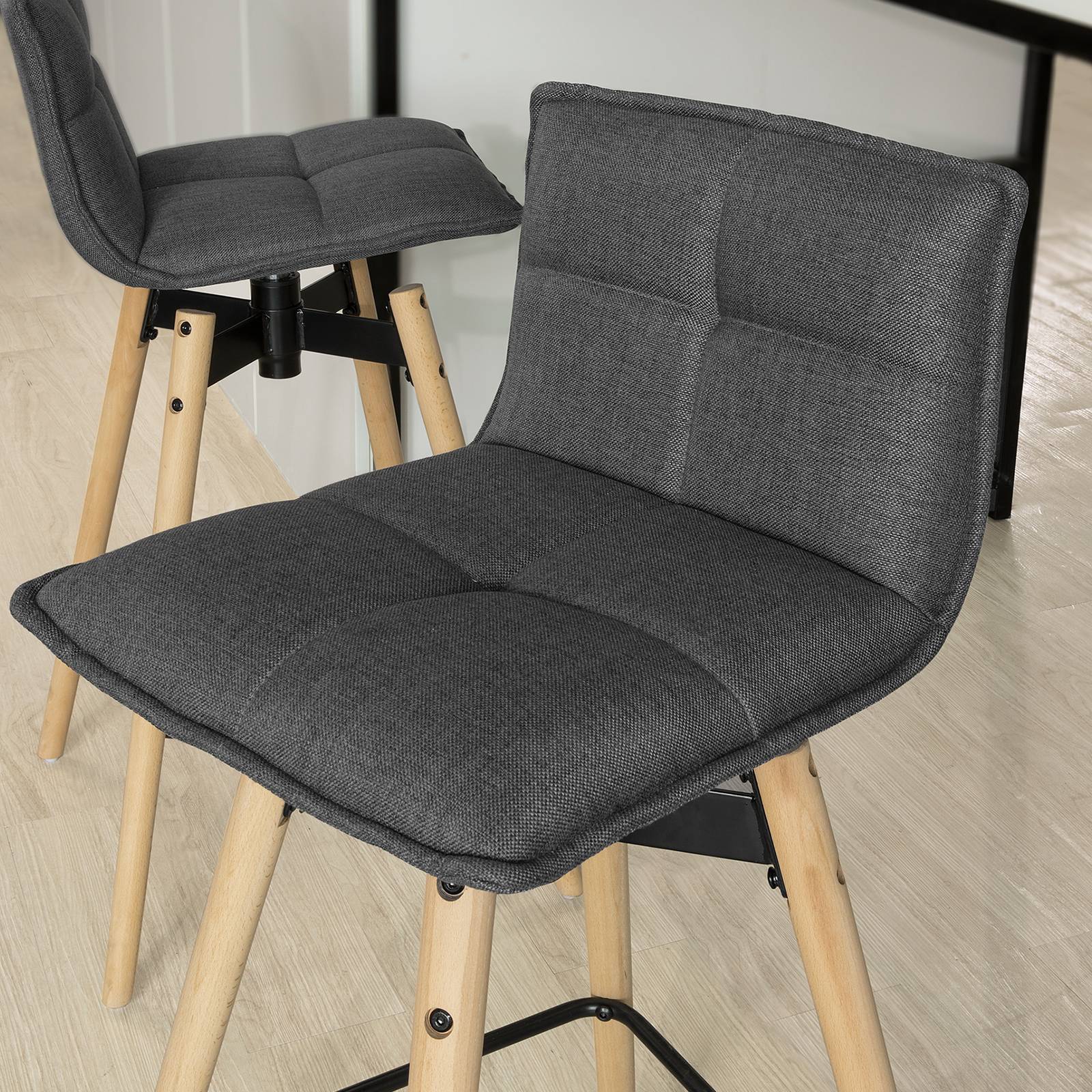 Sobuy - Tabouret de Bar Cuisine Rotatif à 360° avec Dossier et Repose-Pieds Fauteuil bistrot Haute qualité L49cmxH98cmxP49cm L 49 x H 98 x I 49cm SoBuy - Imagen 7