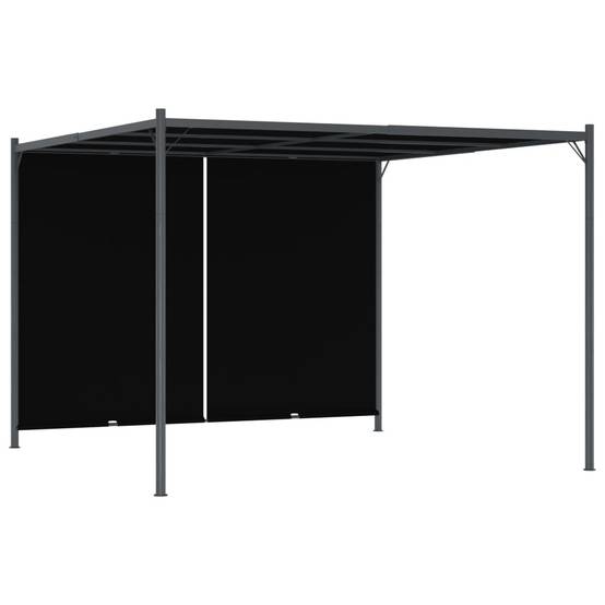 Pergola Moderne Acier Toile Rétractable Polyester 3x3m Anthracite - ComfortXL Outdoor Living - Image 1