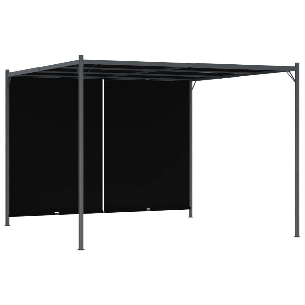 Pergola Moderne Acier Toile Rétractable Polyester 3x3m Anthracite - ComfortXL Outdoor Living - Image 1