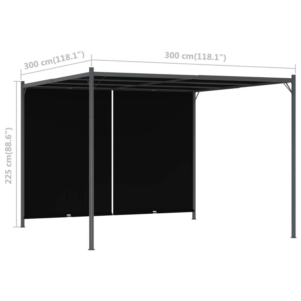 Pergola Moderne Acier Toile Rétractable Polyester 3x3m Anthracite - ComfortXL Outdoor Living - Image 7