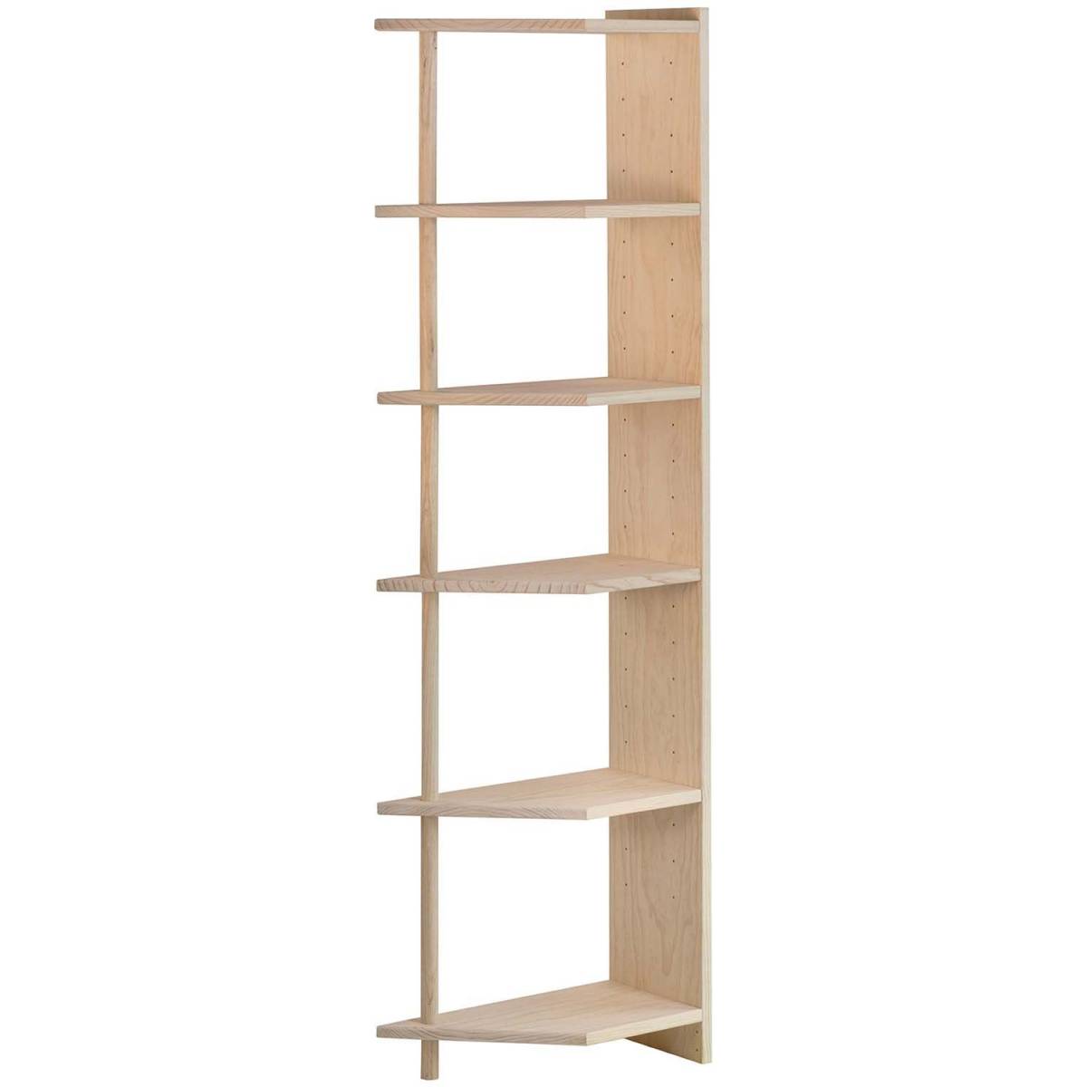 Etagère d'angle en pin brut Gala 6 tablettes - Imagen 1