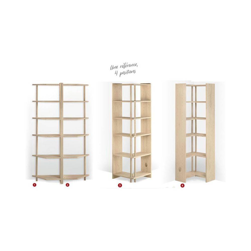 Etagère d'angle en pin brut Gala 6 tablettes - Imagen 4