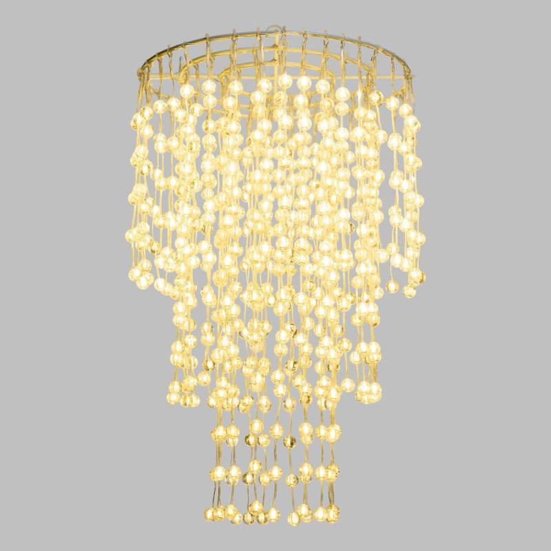 Lustre acrylique mini boule Ø35xH55cm 574 LED Lumière Fixe blanc chaud Extérieur Smart Connect Lotti - Image 1