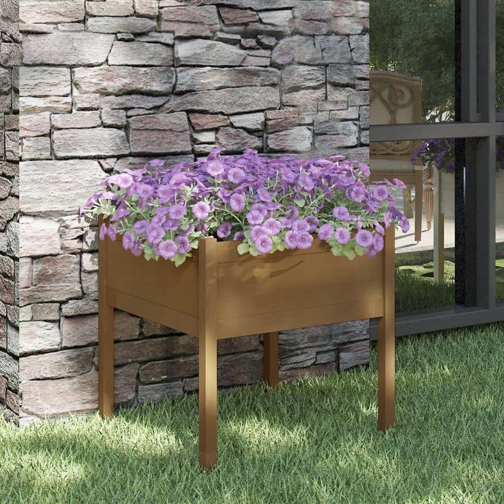 Vidaxl - Jardinière d'extérieur Marron miel 70x70x70 cm Pin massif vidaXL 810815 - Image 1