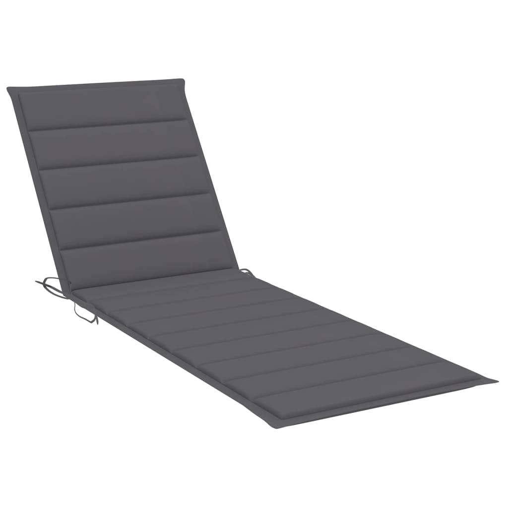 Helloshop26 - Transat chaise longue bain de soleil lit de jardin terrasse meuble d'extérieur avec coussin anthracite bois de pin imprégné - Imagen 4