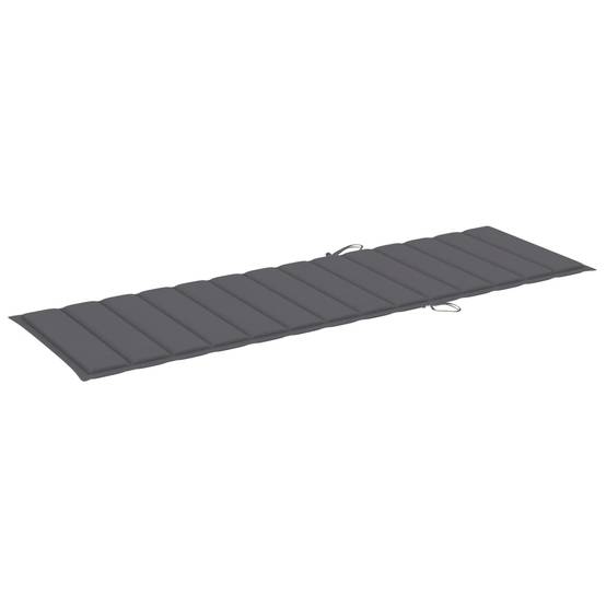 Helloshop26 - Transat chaise longue bain de soleil lit de jardin terrasse meuble d'extérieur avec coussin anthracite bois de pin imprégné - Imagen 5