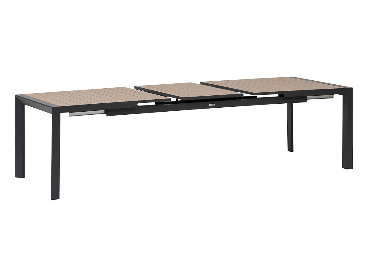 Hesperide - Table de jardin rectangulaire extensible en aluminium Evasion Honey/Graphite 8/10 places + 10 fauteuils Piazza - Hespéride