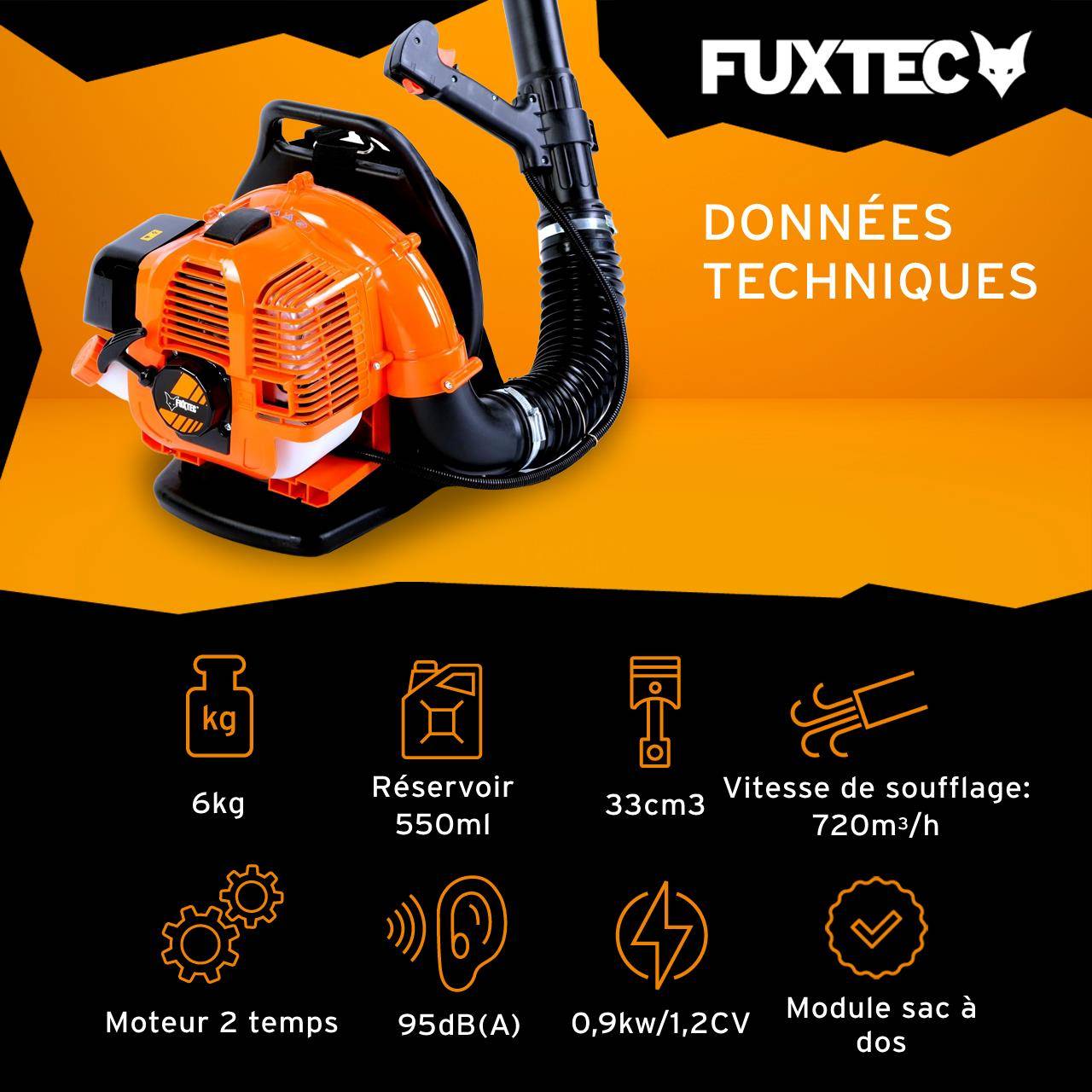 FUXTEC - Souffleur thermique - FUXTEC FX-LB133T - à dos 900W 33cm3 300 km/h - Image 3