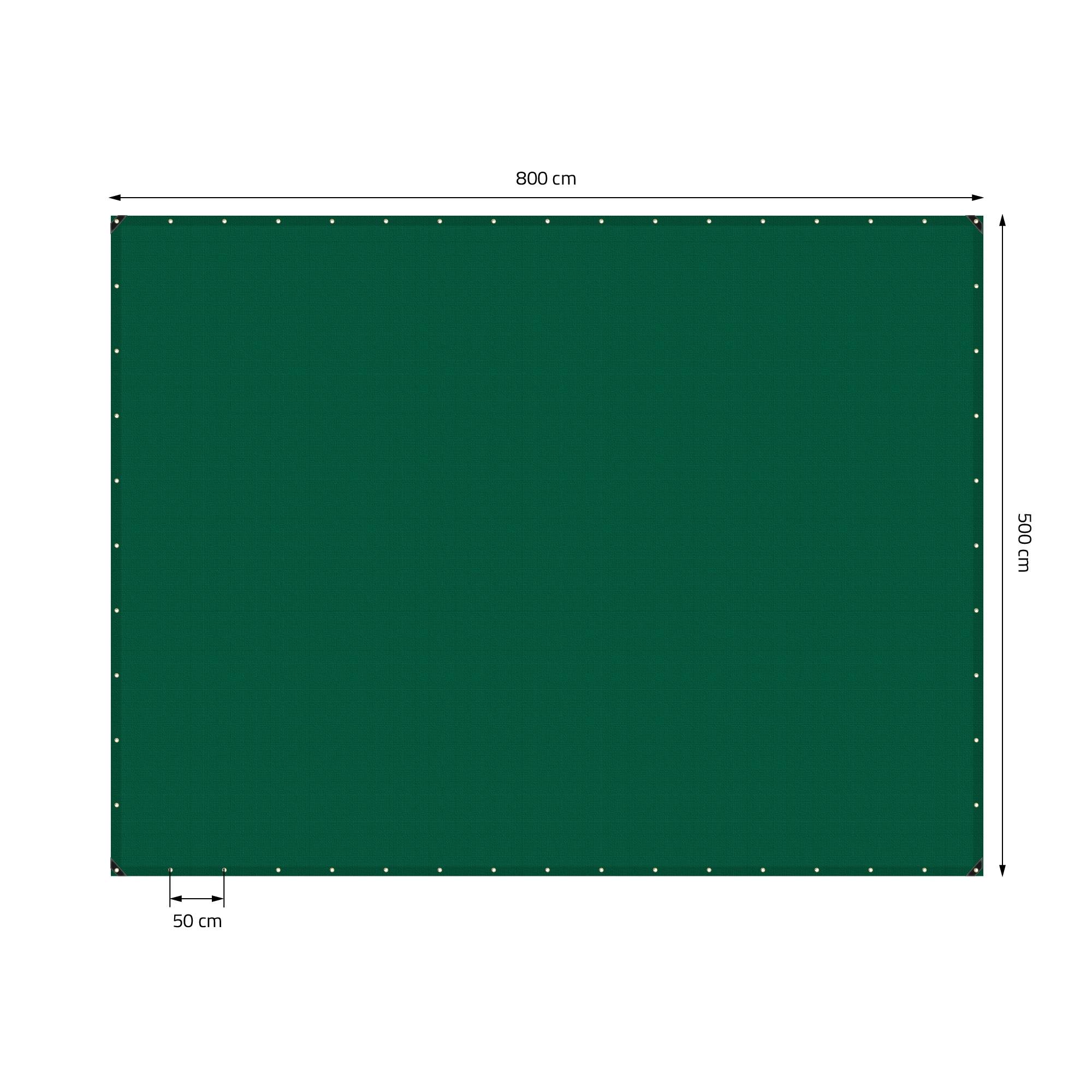 Ecd-Germany - Bâche de Protection Premium avec Œillets + 10 Crochets, 5x8m 40m², 650g/m², Vert, Tissu PVC, Indéchirable, Imperméable - Imagen 5