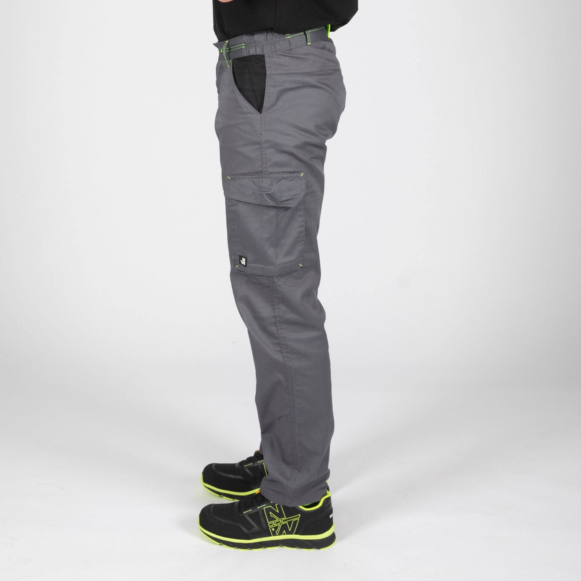 Nineworths - MARLOW - PANTALON DE TRAVAIL - 1397 | Gris / Jaune fluo - Imagen 5
