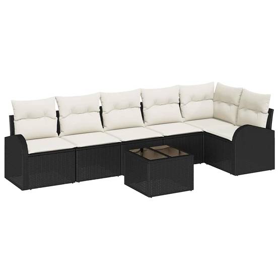 ComfortXL - Salon de Jardin 6 Places en Poly Rotin Modulable avec Table Basse Noir – ComfortXL Outdoor Living - Image 2