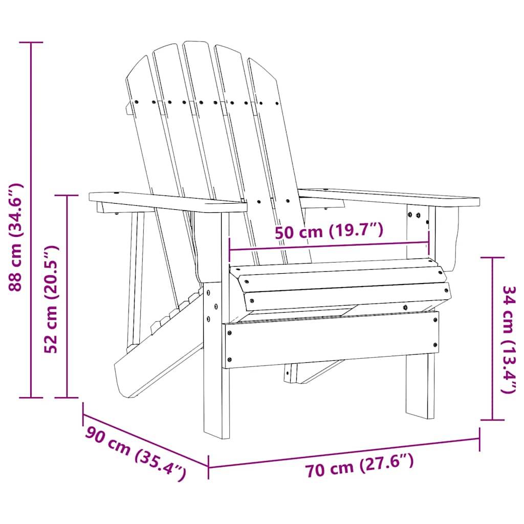 Chaise de jardin bois blanc 70,5 x 96 x 92 cm - PANGIVO - Image 6