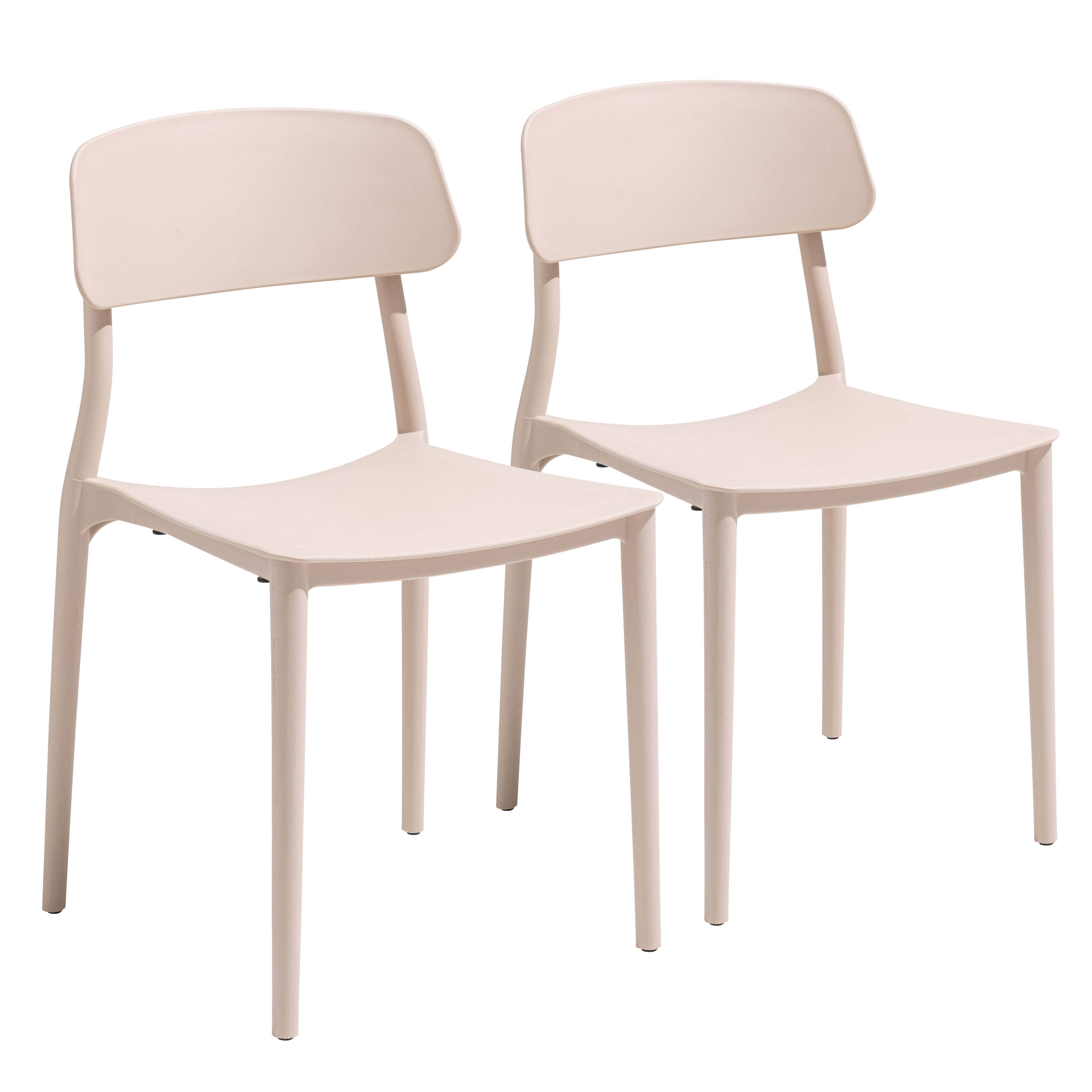 Oviala - Lot de deux chaises en polypropylène rose Sofia - Oviala - Image 1
