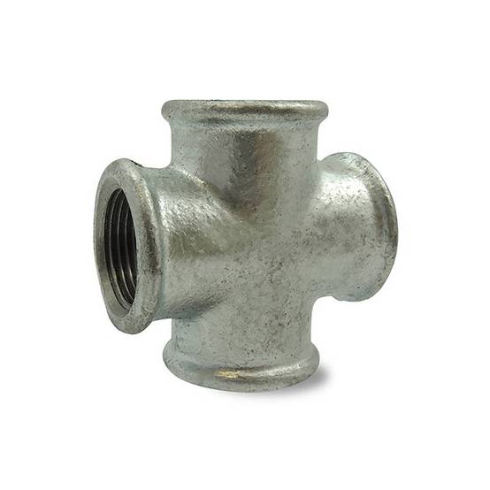 Croix Galvanisée Femelle x4 en fonte malléable - 3/4'' - Image 1