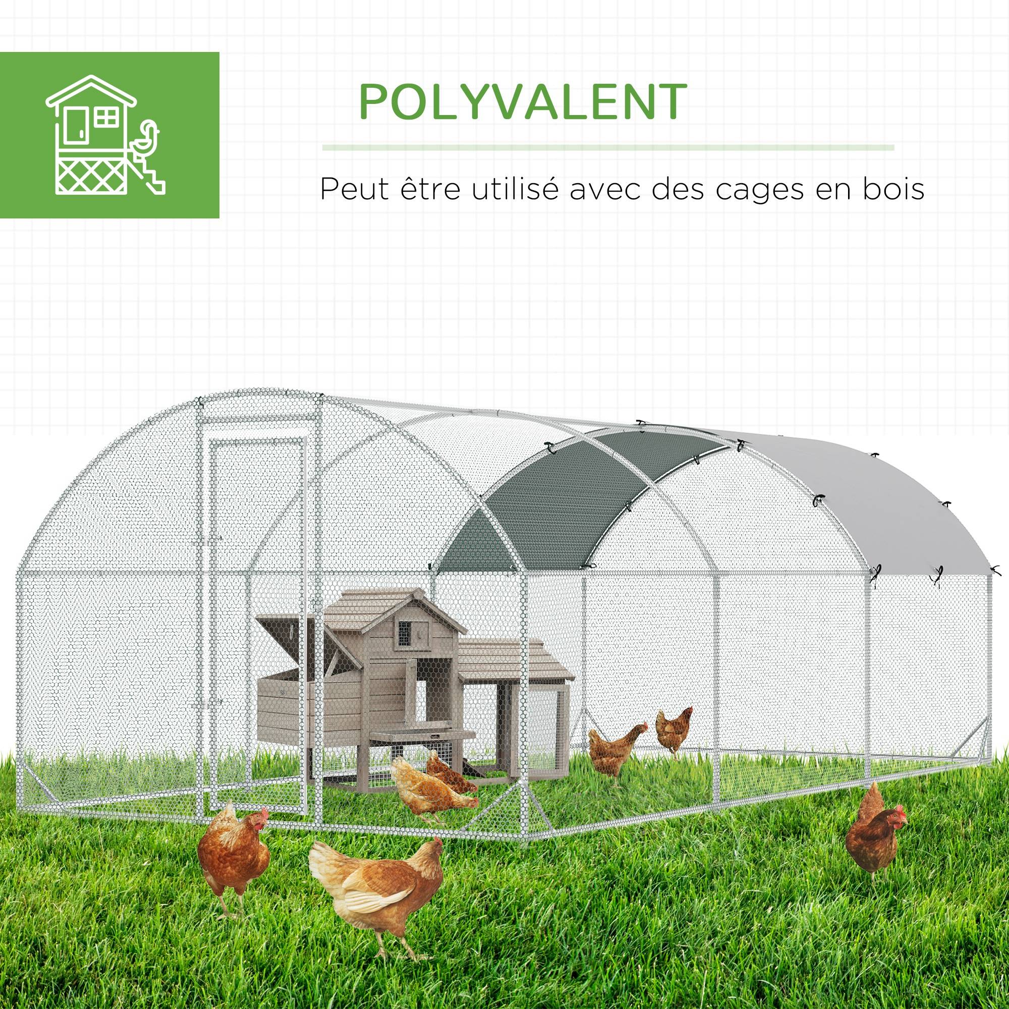 ComfortXL - Grand Enclos Poulailler Acier Galvanisé 15.96 m² - Volière Extérieure XXL - ComfortXL Outdoor Living - Image 7