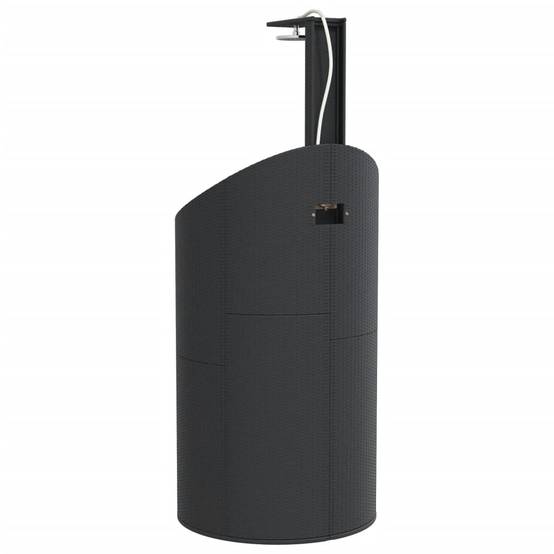Douche d'extérieur - Douche de jardin noir 100x100x241,5 cm poly rotin bois acacia - Image 7